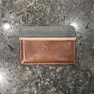 Fossil leather card holder